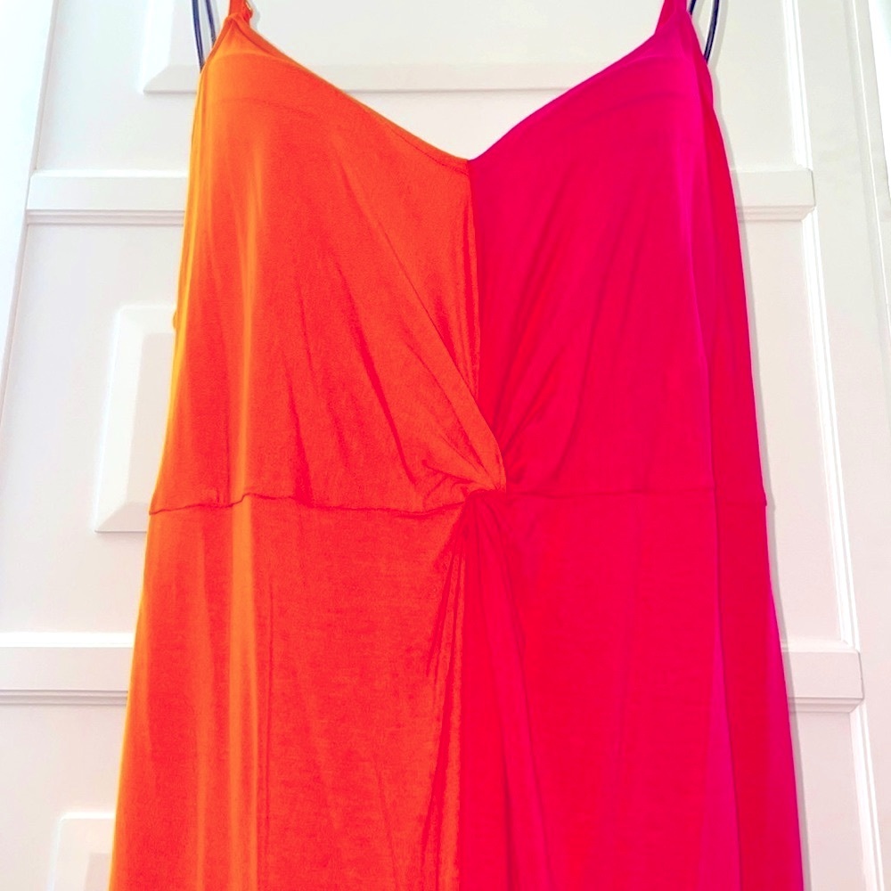 Ava & Viv Women’s Barbie Core two toned Pink/Orange Maxi dress New